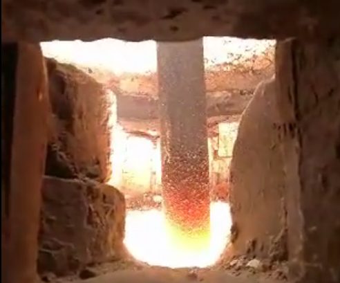 on site video of electric arc furnace smelting