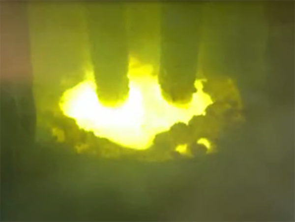 on site video of electric arc furnace smelting