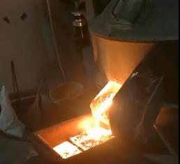 on site video of electric arc furnace smelting