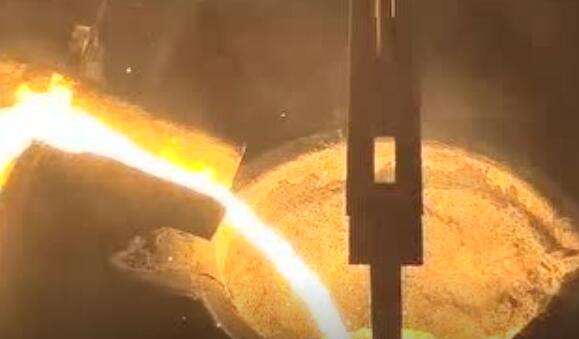 on site video of electric arc furnace smelting