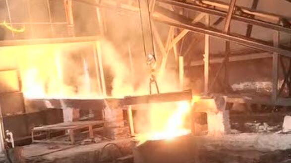 on site video of electric arc furnace smelting