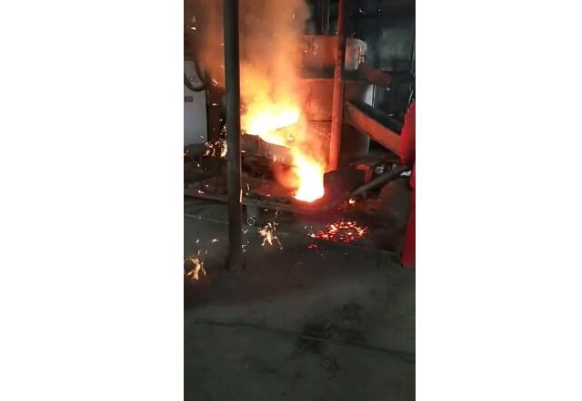 on site video of electric arc furnace smelting