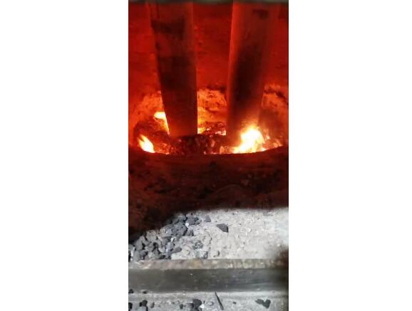 on site video of electric arc furnace smelting