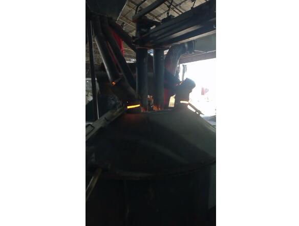 on site video of electric arc furnace smelting