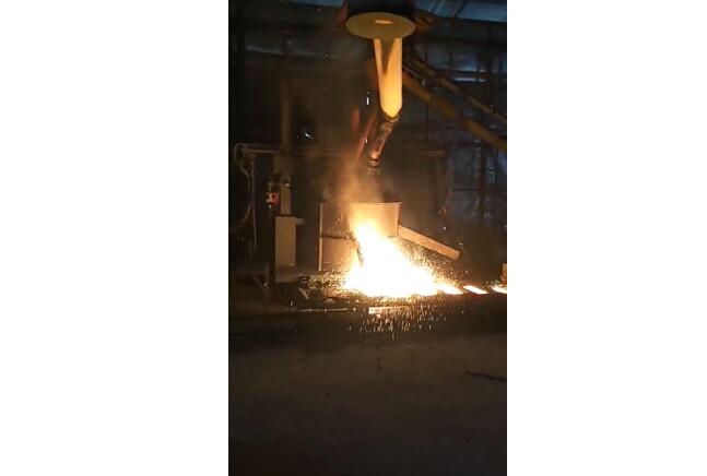 on site video of electric arc furnace smelting