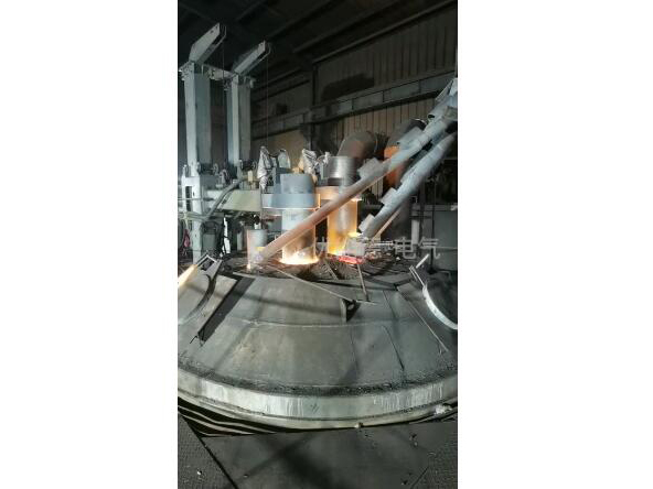 on site video of electric arc furnace smelting